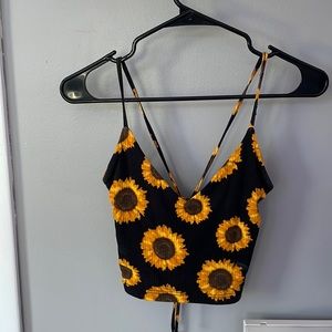 Sunflower Criss Cross Crop Top